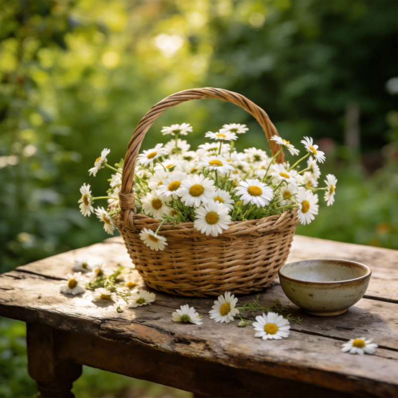 雏菊满篮 静谧田园图片