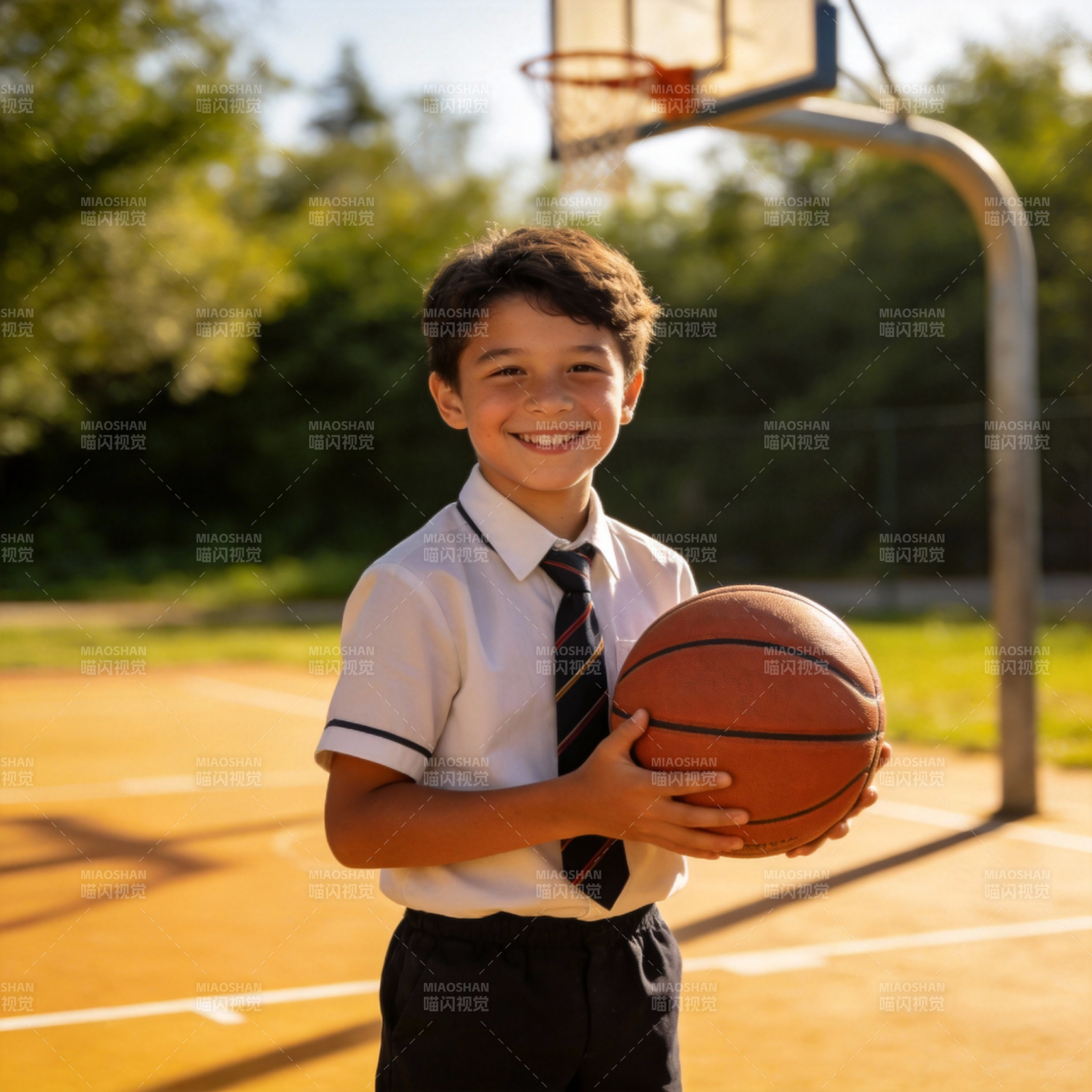 少年持球笑颜图片