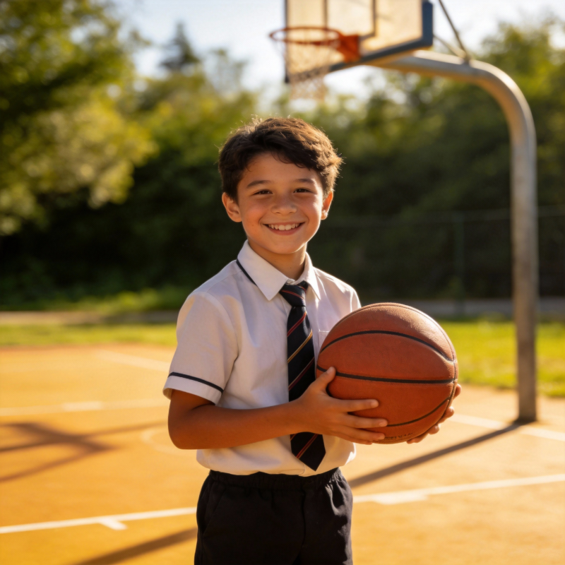 少年持球笑颜图片