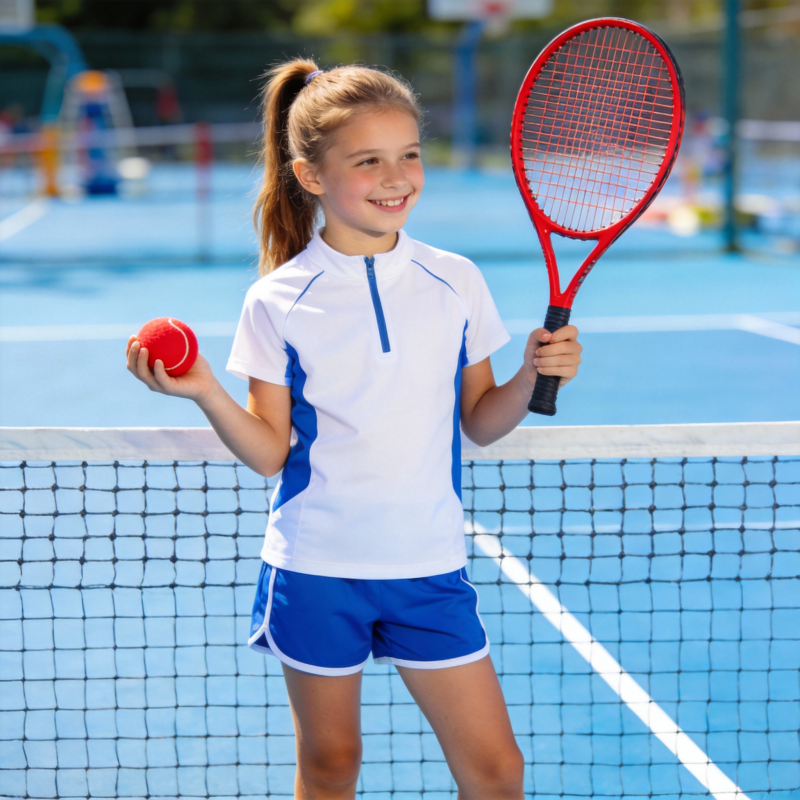 小女孩打网球图片