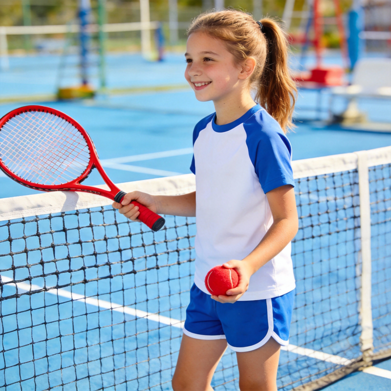 小女孩打网球图片