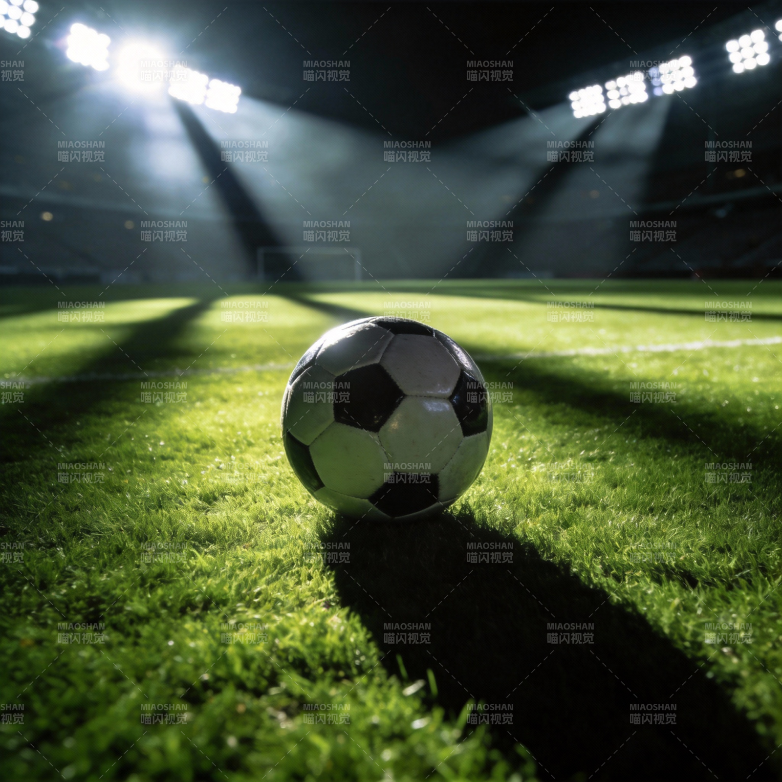 足球场上的光影图片