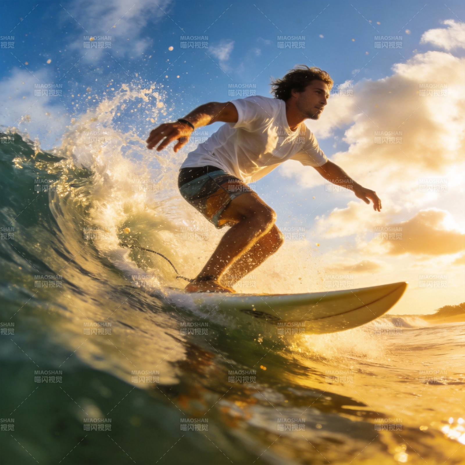 冲浪者乘风破浪图片