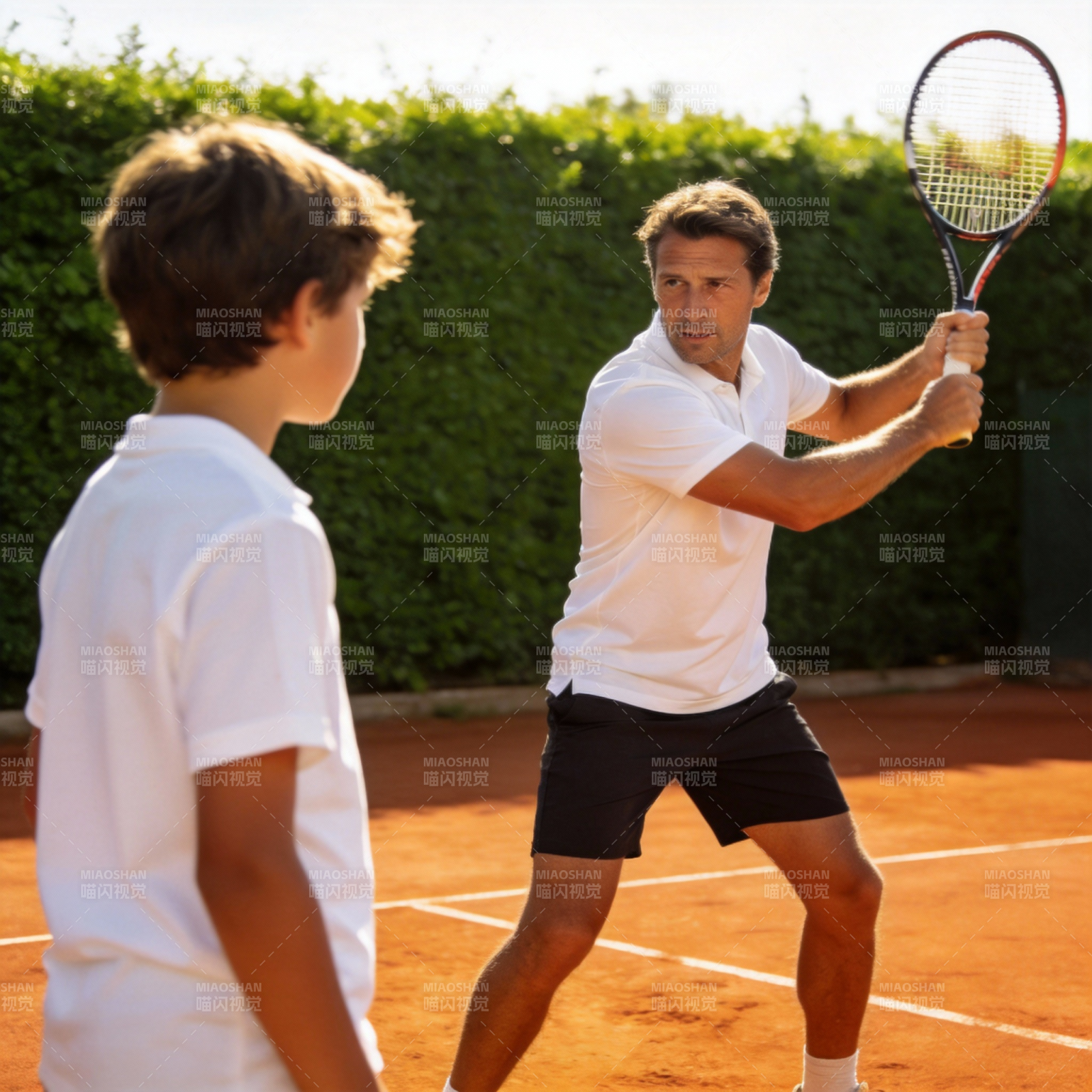 父子网球对决图片