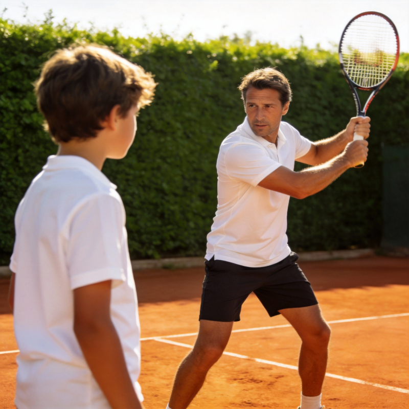 父子网球对决图片