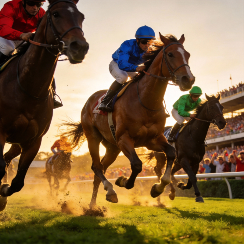 赛马激烈竞速图片