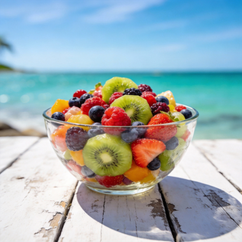 海边水果盛宴图片