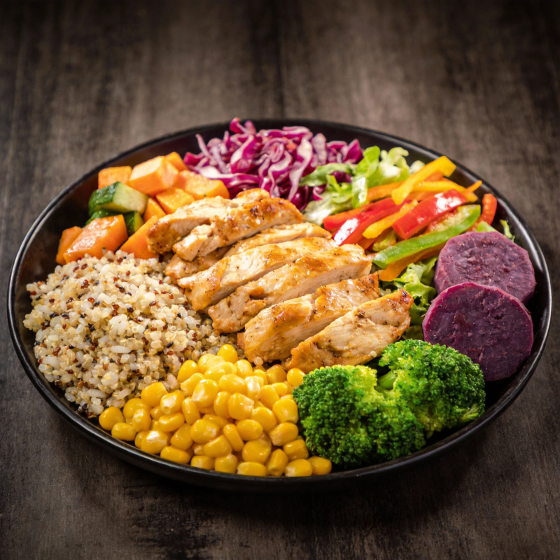 美味鸡胸蔬菜饭图片