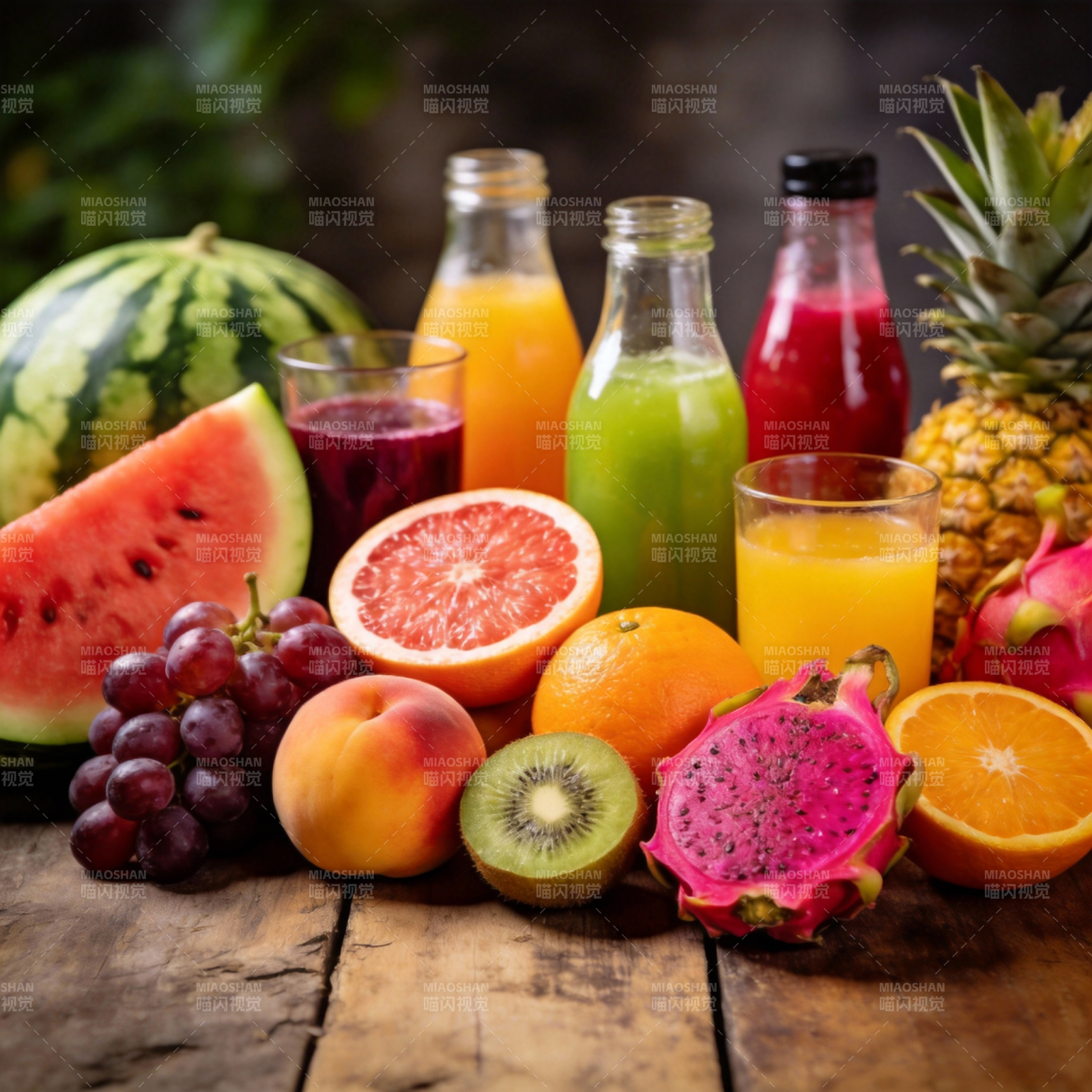 缤纷水果与果汁图片