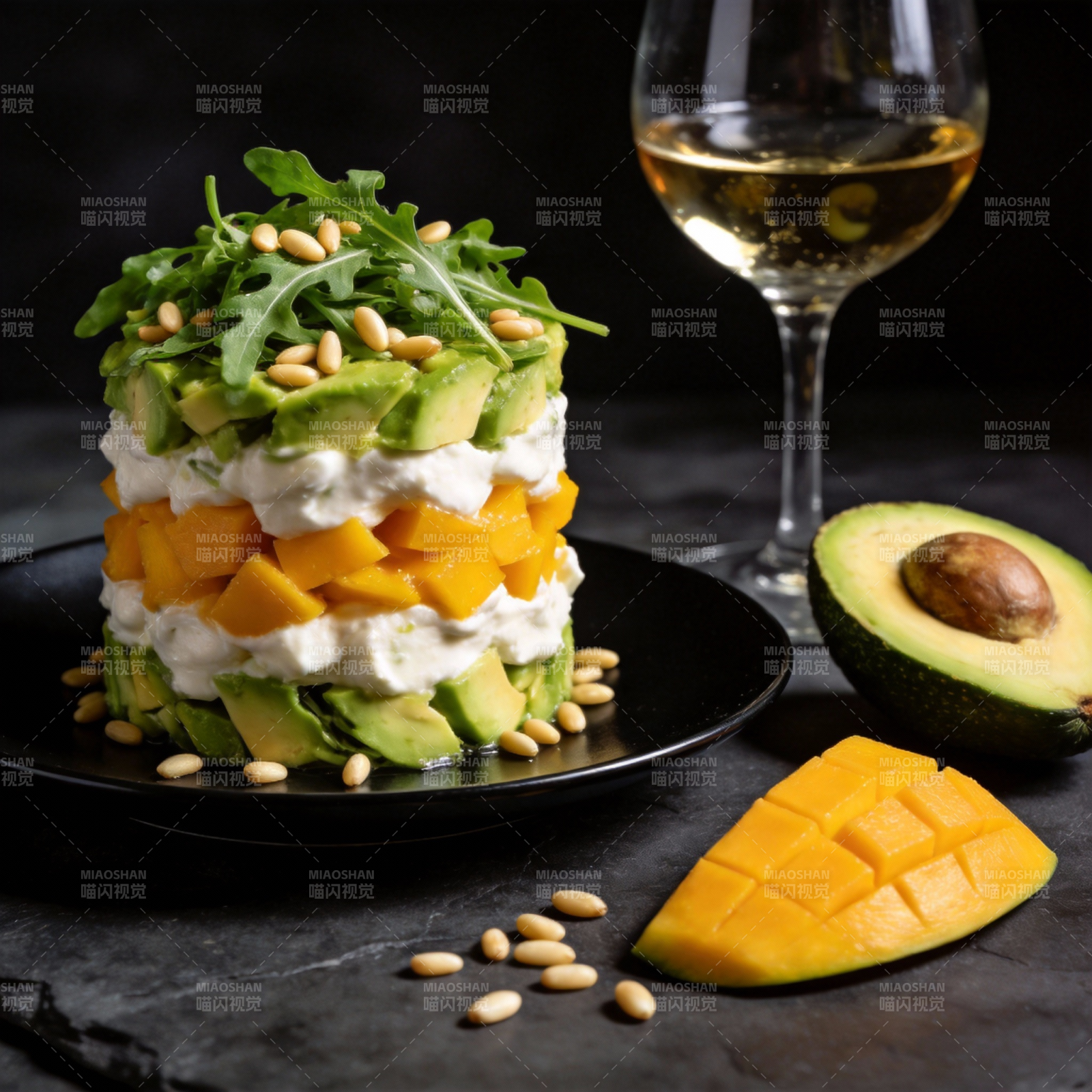 芒果牛油果塔图片