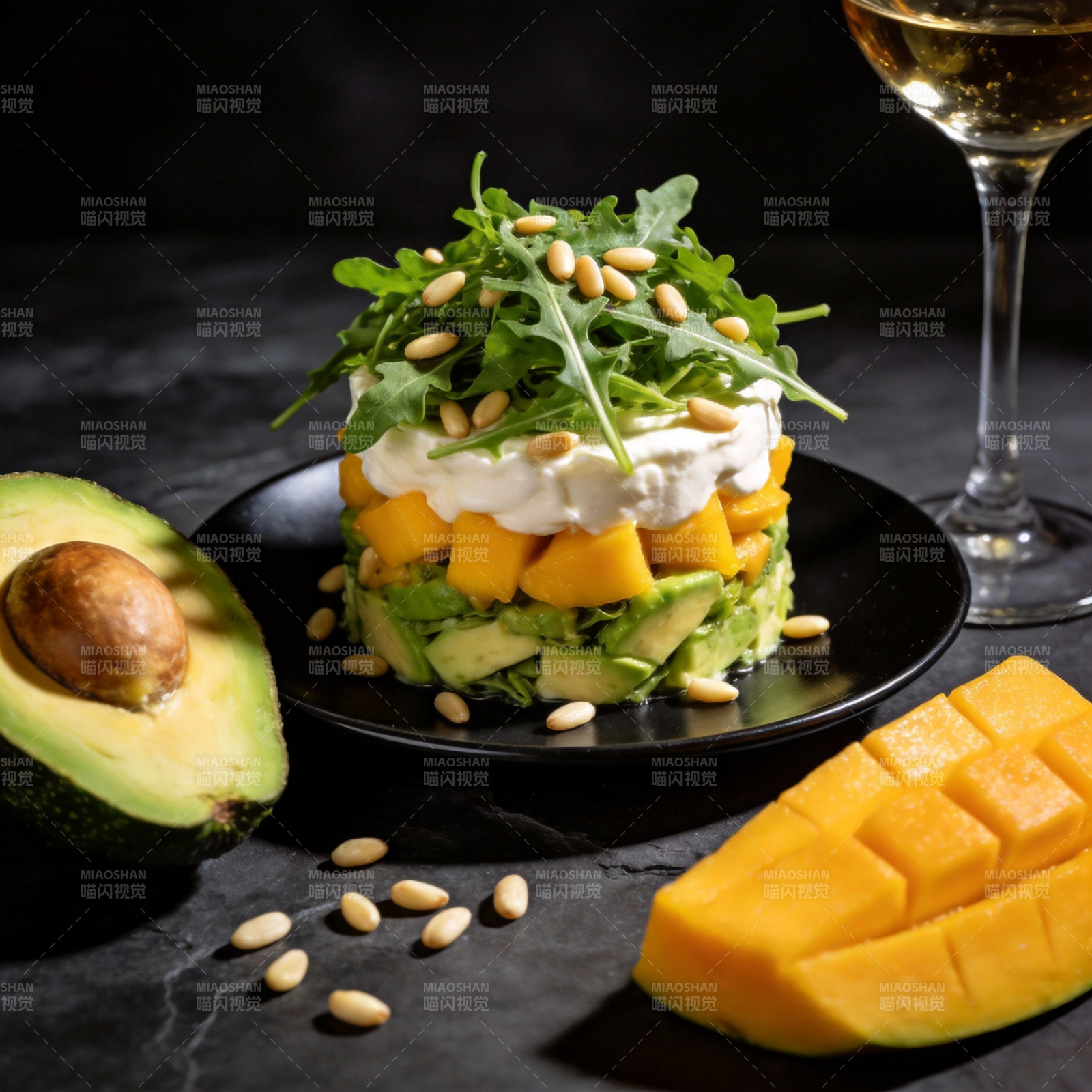 芒果牛油果塔图片