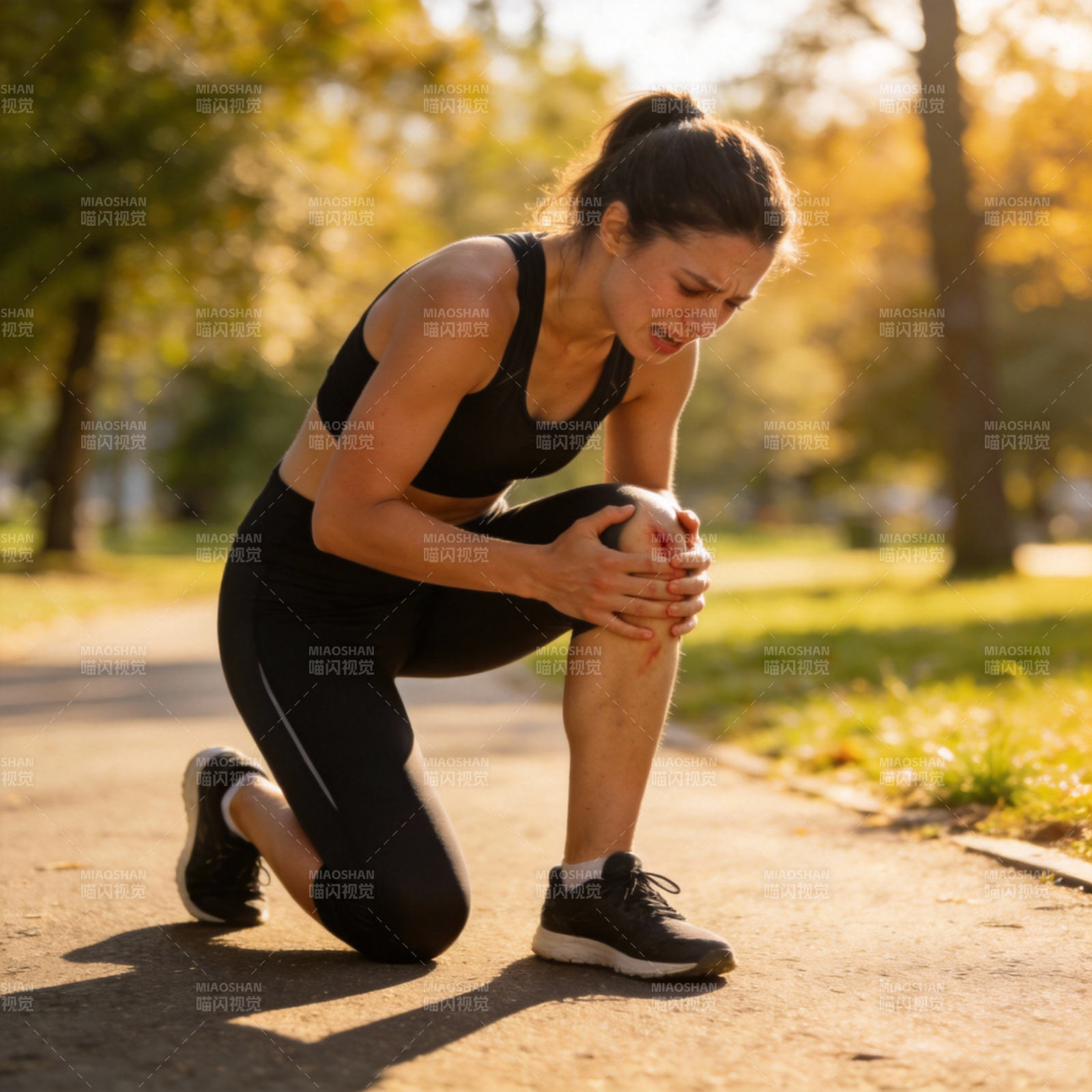 运动中膝盖疼痛图片