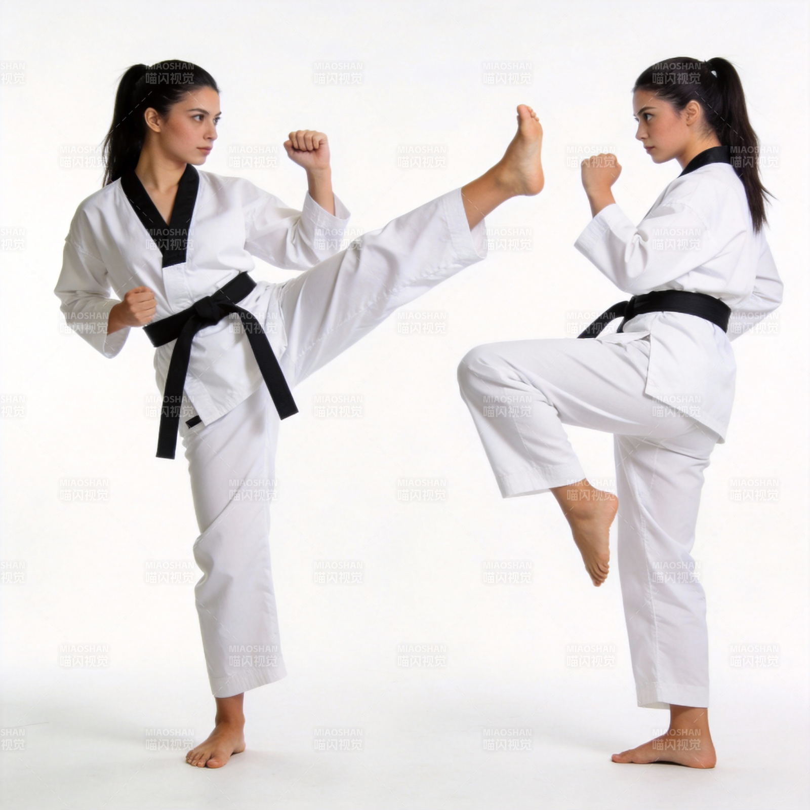 双人跆拳道对决图片