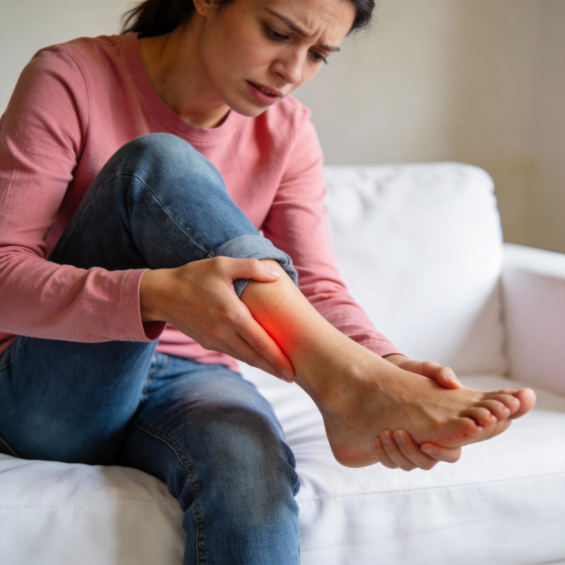 脚踝疼痛困扰女性图片