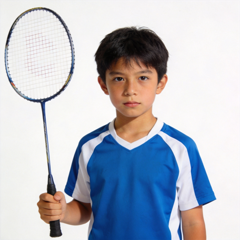 少年持拍 专注凝视图片