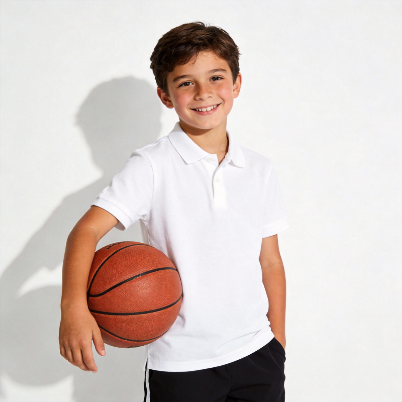 少年持篮球微笑图片