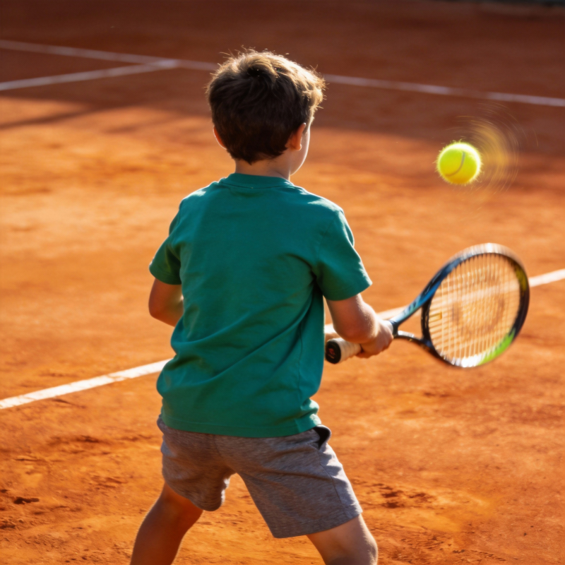 小球童挥拍击球图片