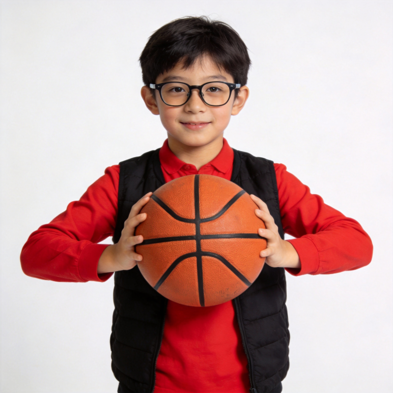 男孩持篮球微笑图片