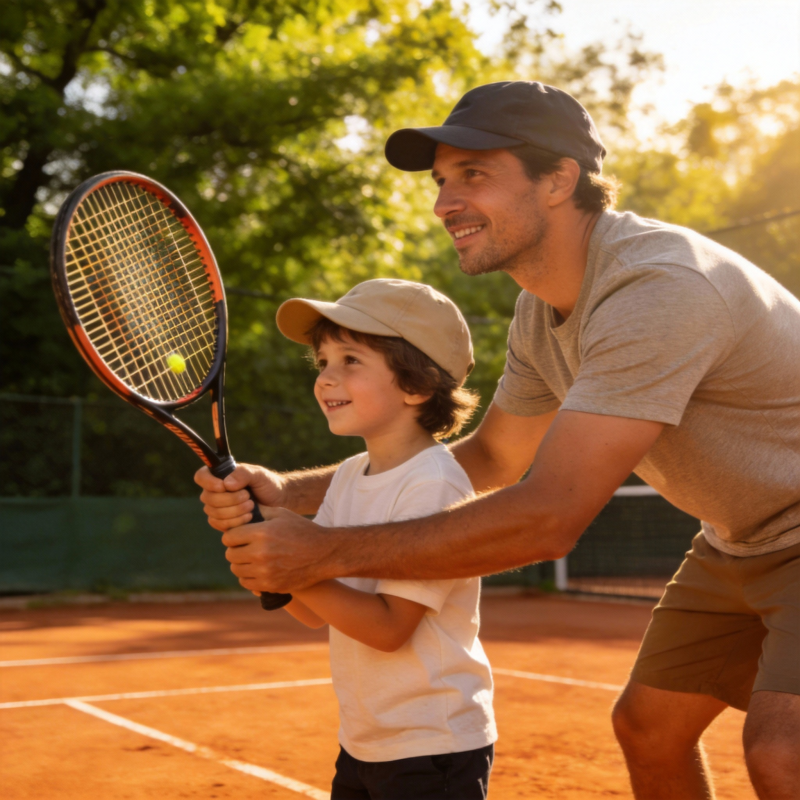父子网球时光图片