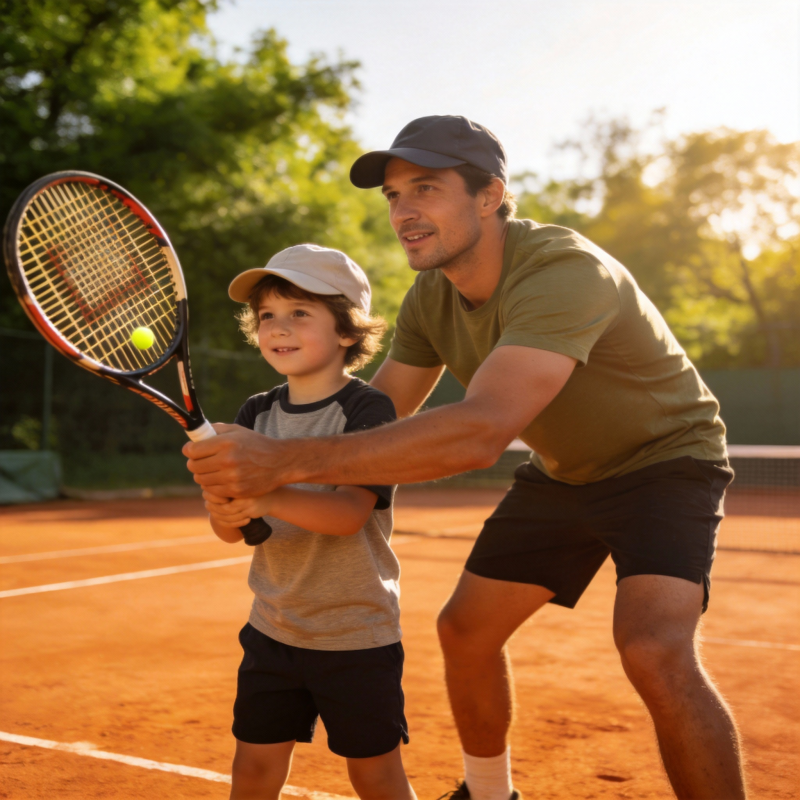 父子网球时光图片