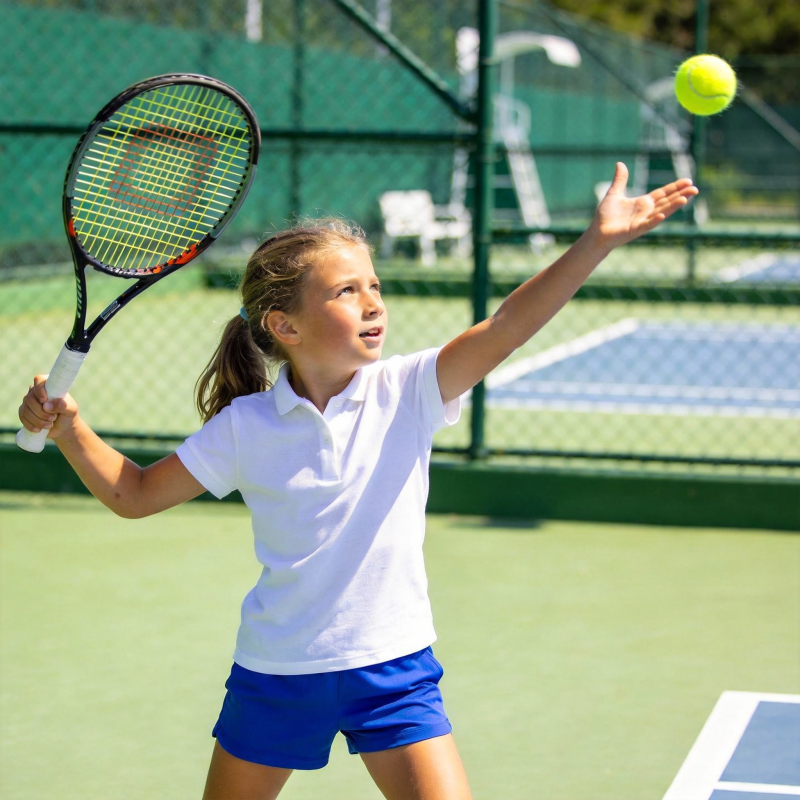 小女孩打网球图片