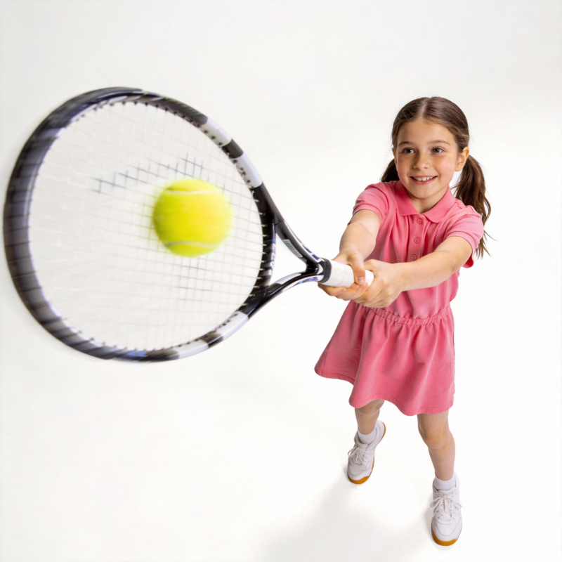 小女孩打网球图片