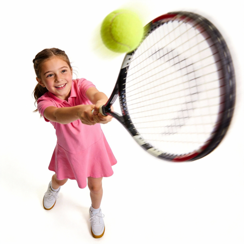 小女孩打网球图片
