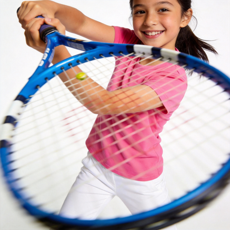 小女孩打网球图片