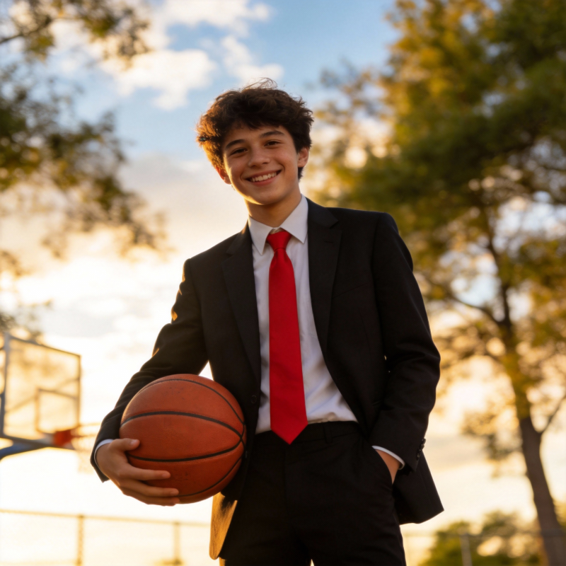 少年持球微笑图片