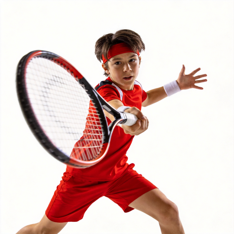 少年挥拍击网球图片