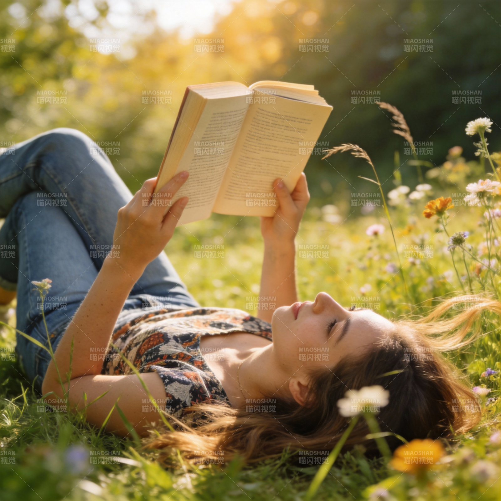 花间读书图片