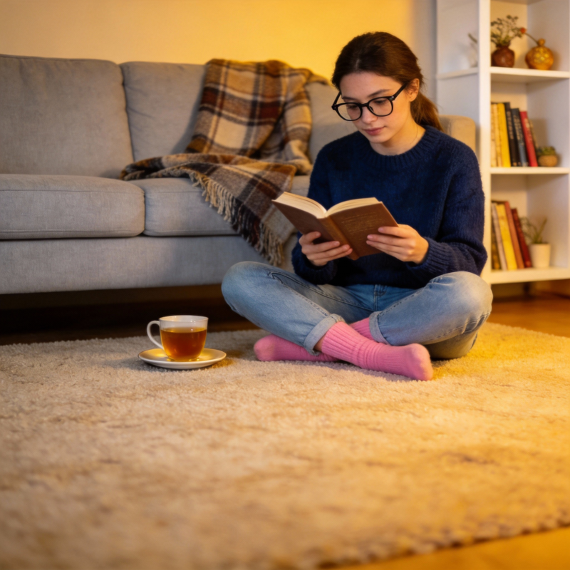 暖光下静读时光图片