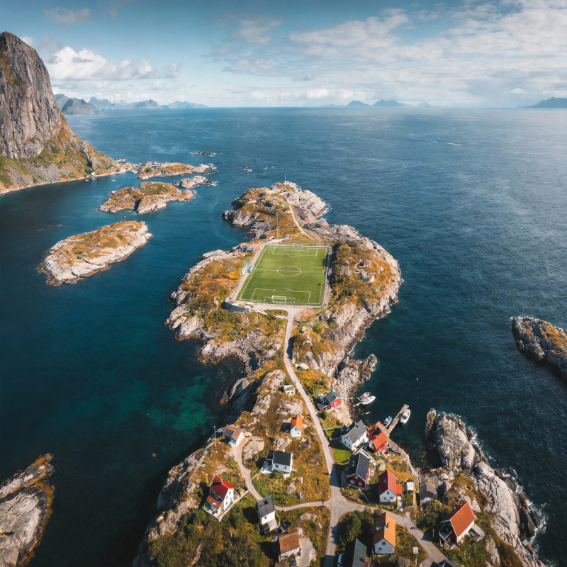 海岛足球场奇景图片