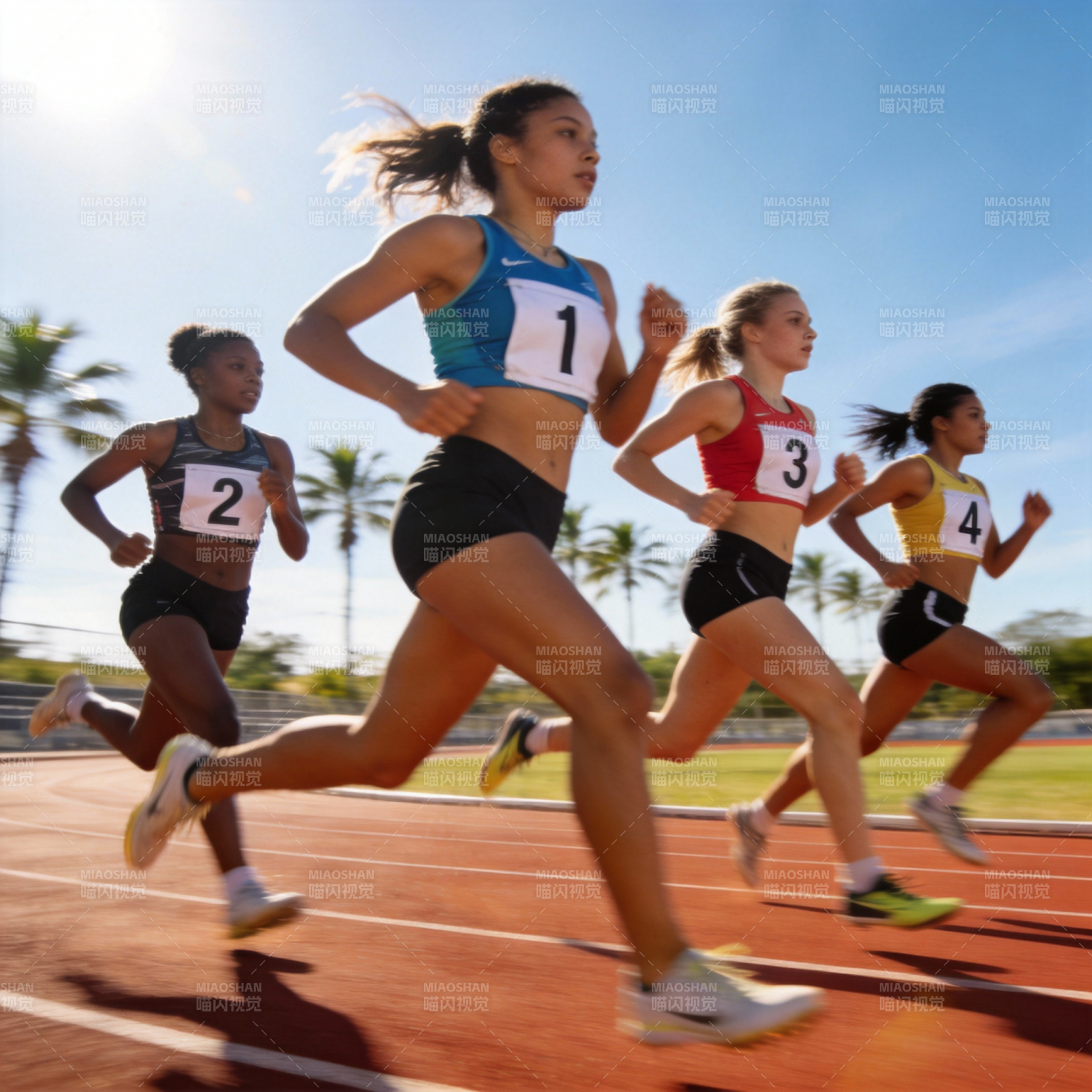 女子百米冲刺赛图片