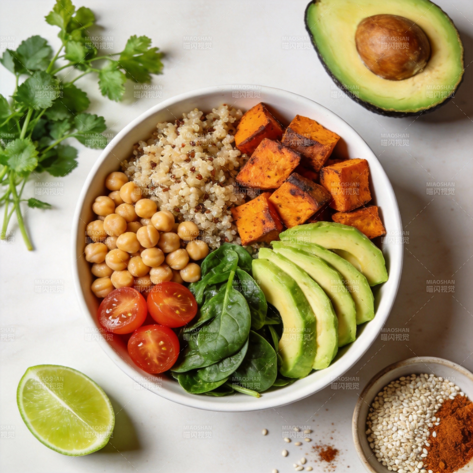 健康素食碗图片
