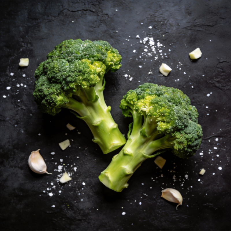 西兰花与蒜瓣图片