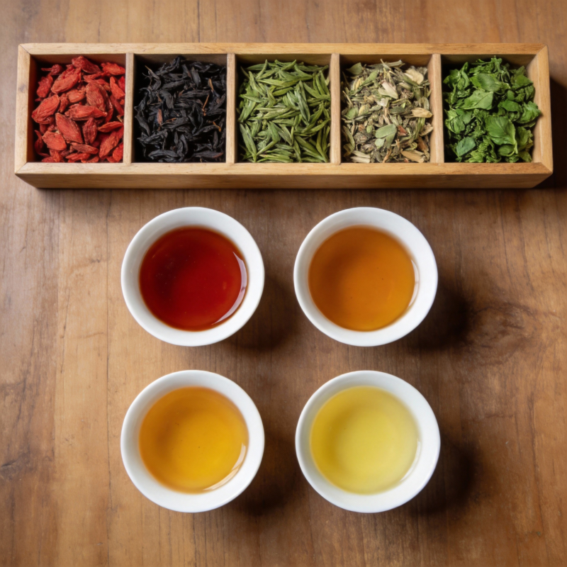 五种茶饮展示图片