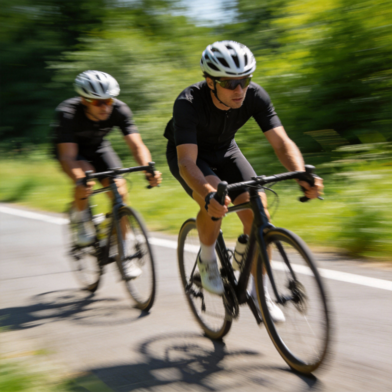 骑行者疾驰于绿道图片