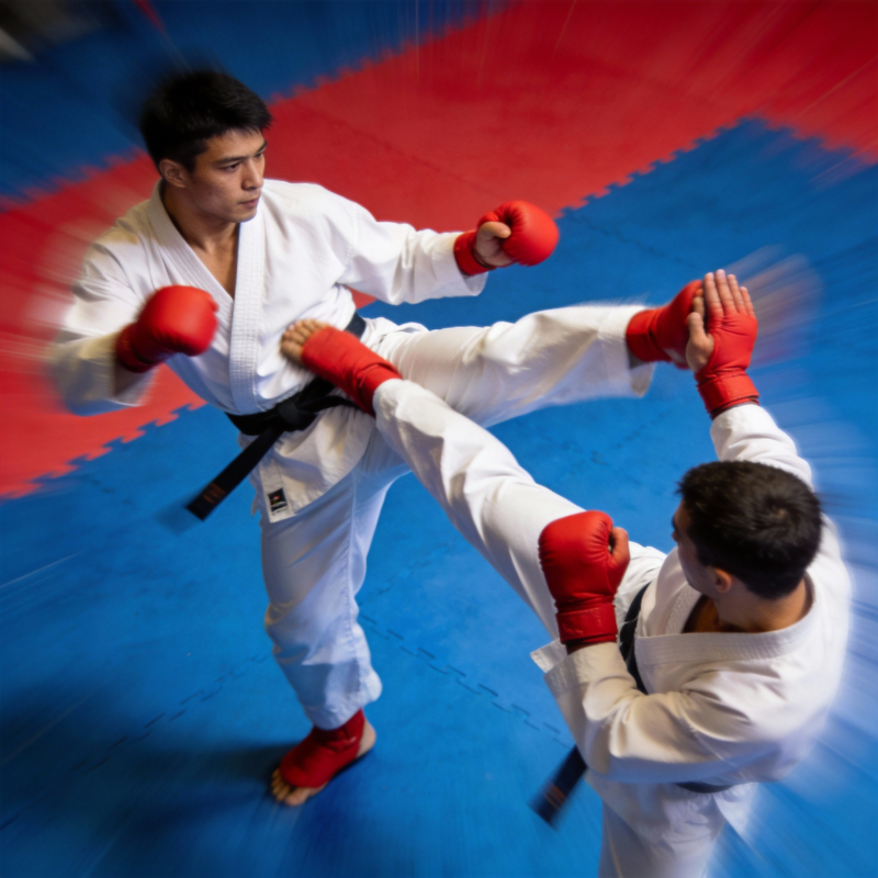 跆拳道对决瞬间图片