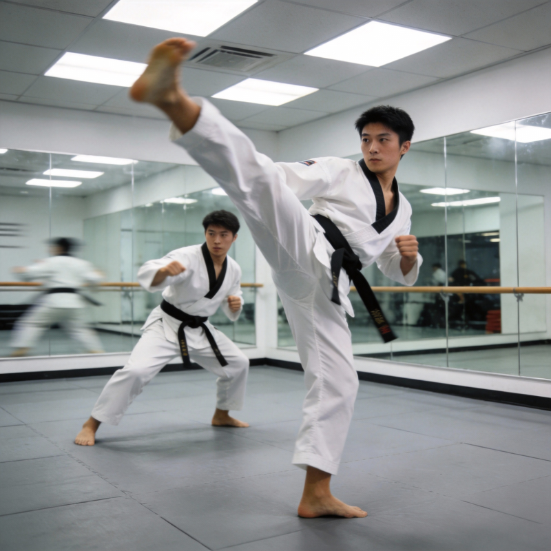 跆拳道训练瞬间图片