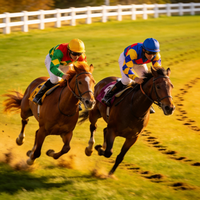 赛马激烈竞速图片