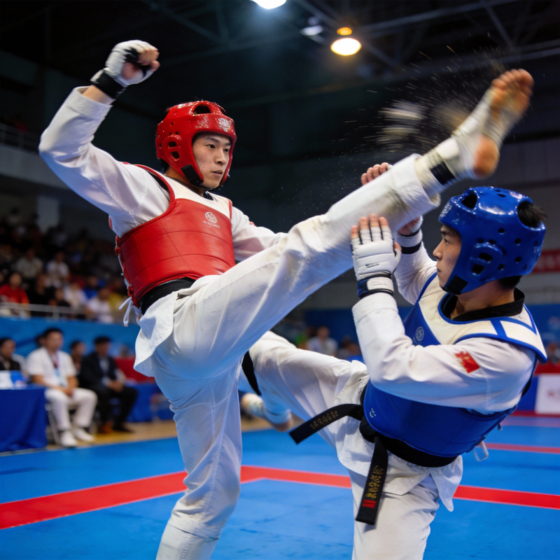 跆拳道激烈对决图片