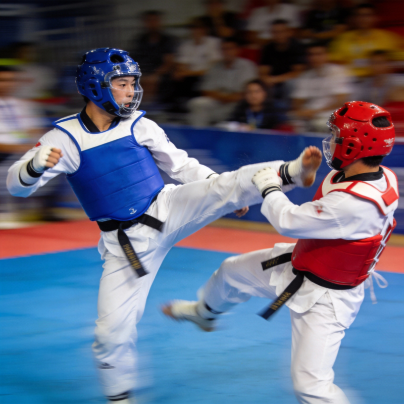 跆拳道激烈对决图片