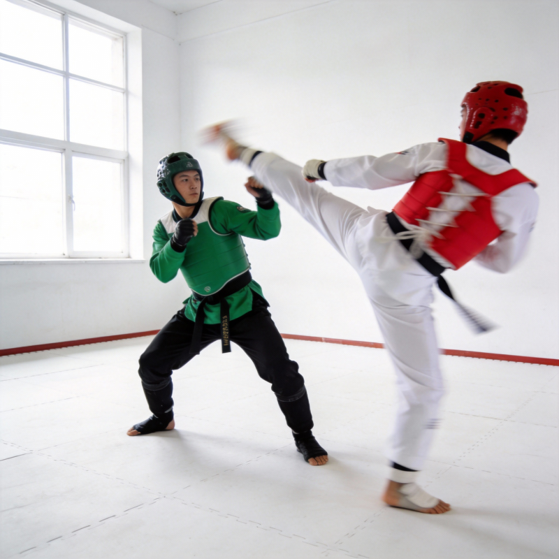 跆拳道对练瞬间图片