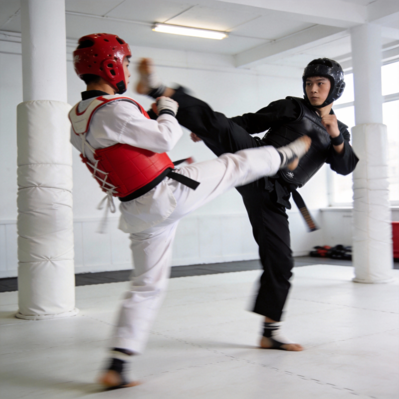 跆拳道对决瞬间图片