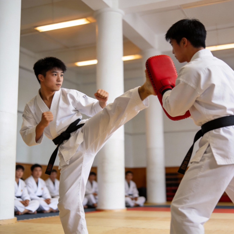 空手道对练图片