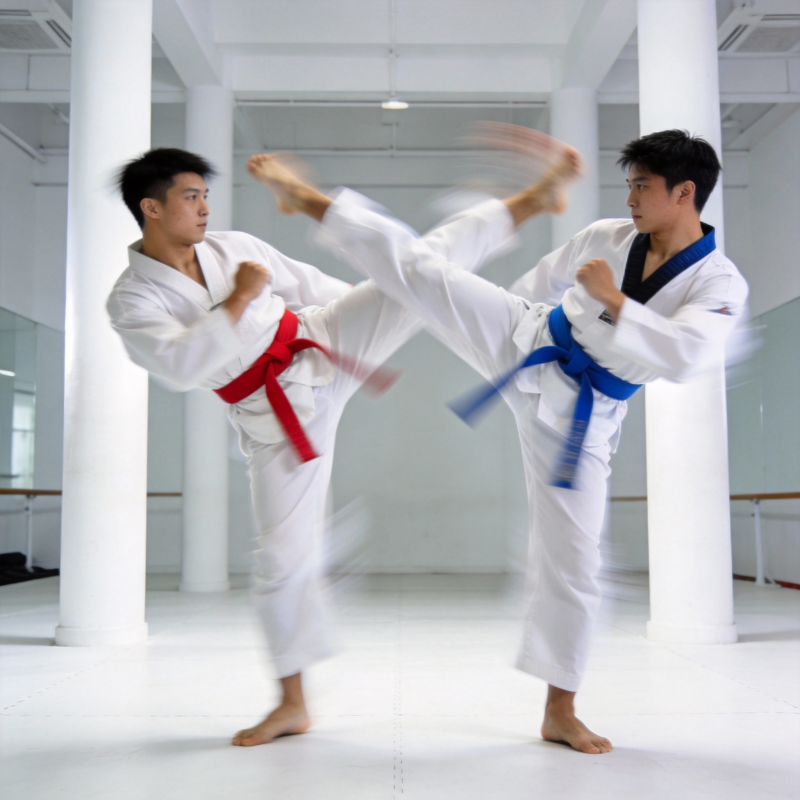 跆拳道对决瞬间图片