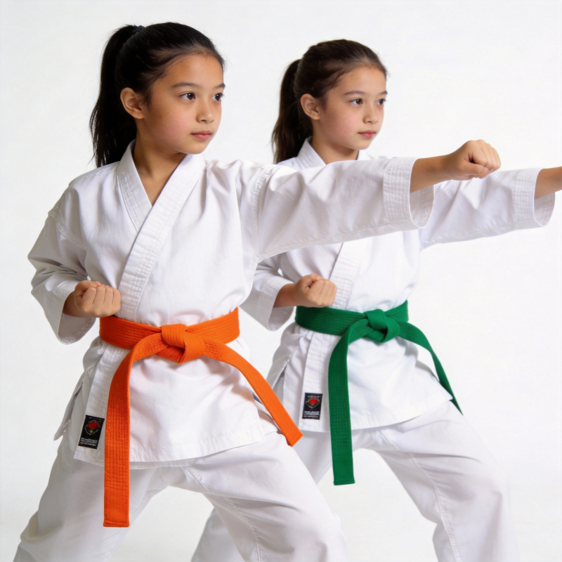 双胞胎练空手道图片