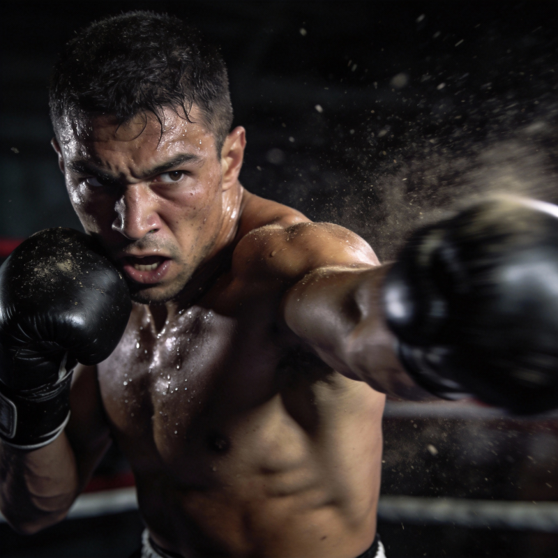 拳击手挥拳瞬间图片