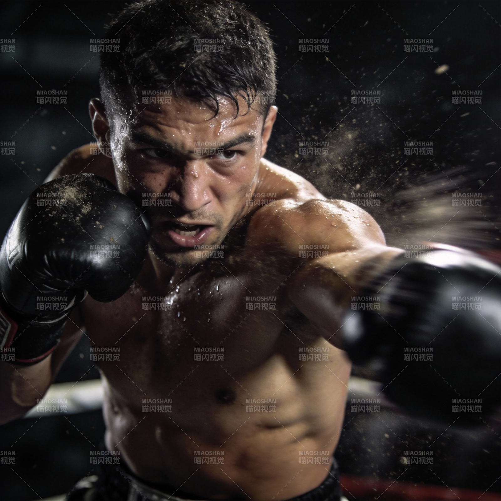 拳击手激烈对决图片